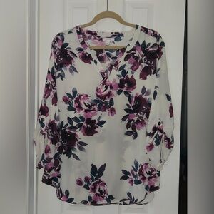 Maurices Purple and Pink Floral Blouse